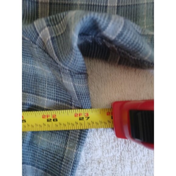 Wrangler Mens 2XL Casual Button Up Shirt Flannel Blue Plaid Long Sleeve Pockets - Picture 6 of 10